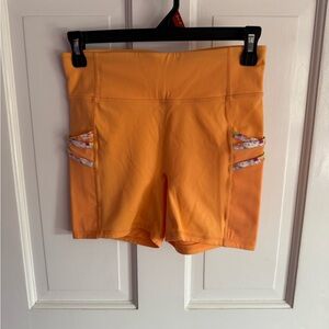 Fabletics Orange Biker Shorts
